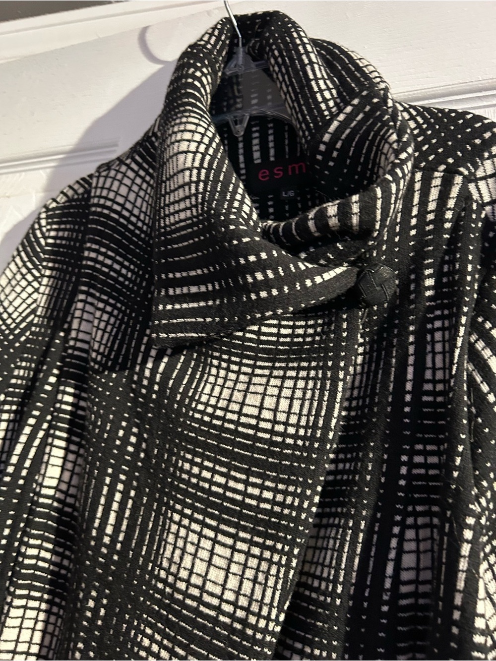 Vintage ESME Black & White Plaid Women’s Coat - Picture 2 of 4